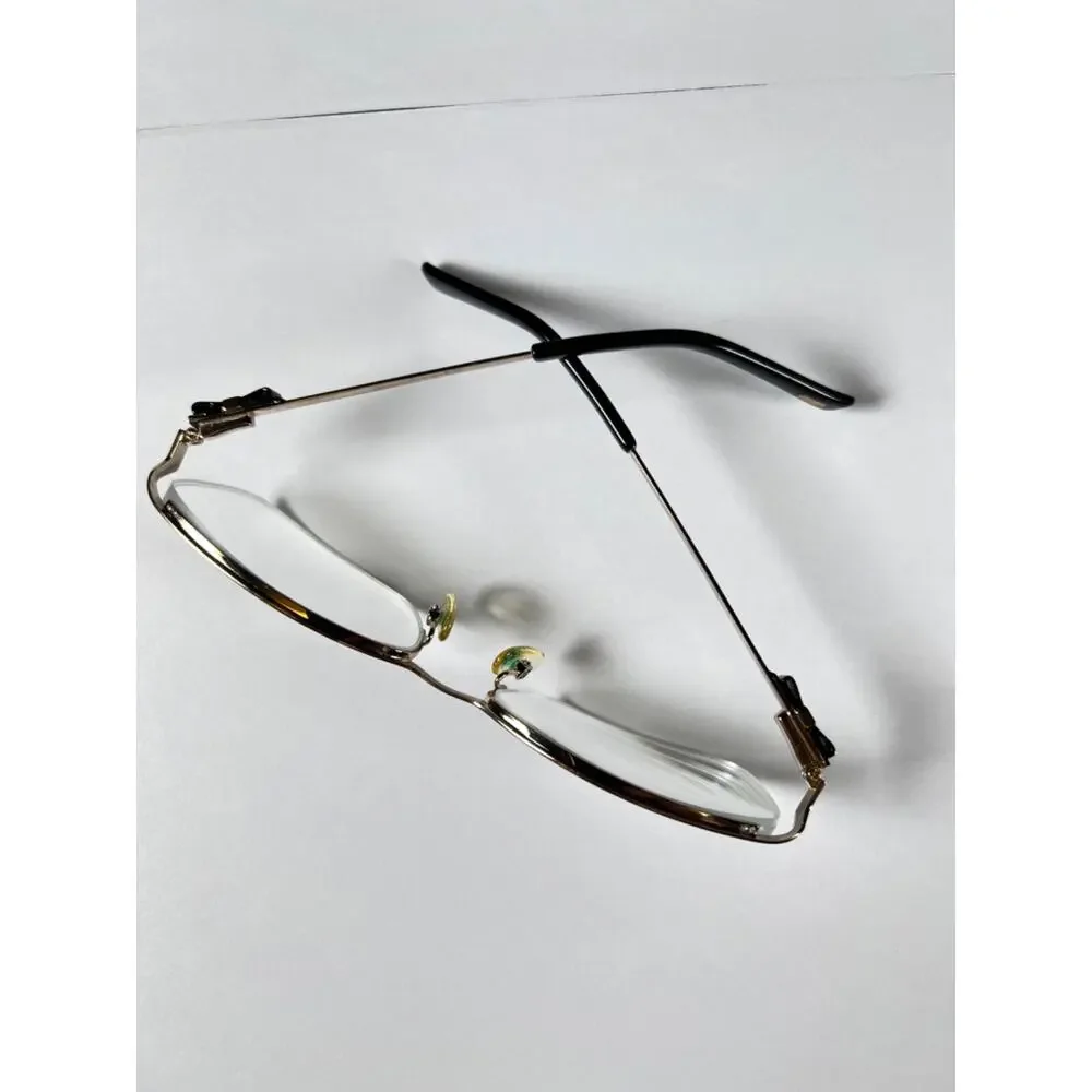 Furla Scilla VU4269J 0302 Black Gold Half Rim Eyeglasses Frames 55-17 135 Women